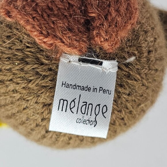 Handmade Melange Collection Alpaca Wool Knit Owl Plush Toy Peru 3.5" - Picture 2 of 8